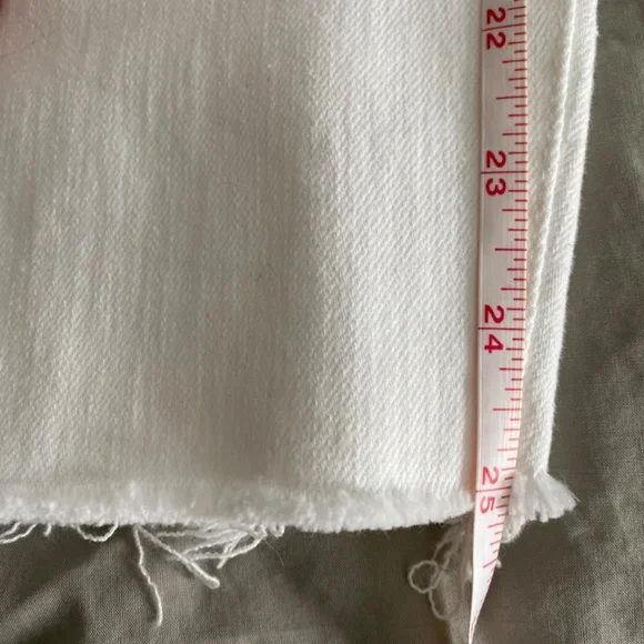 MOTHER High Waisted Looker Ankle White Denim Jeans (26)